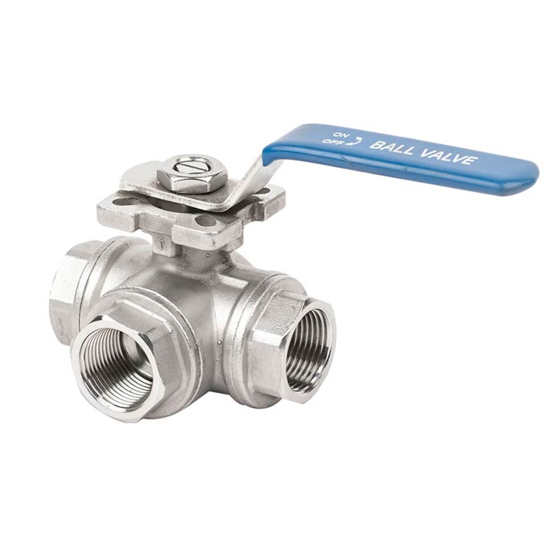 Manual Stainless Steel Threaded Three Way Ball Valve